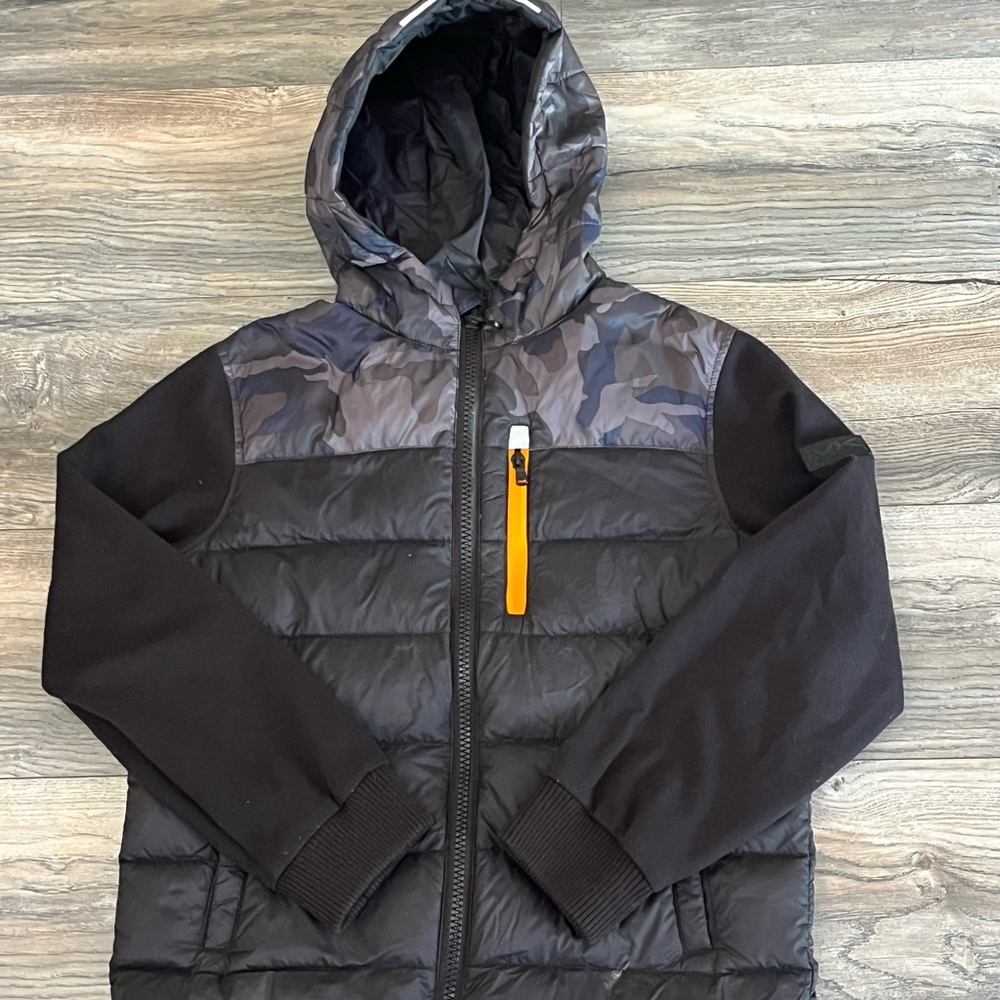 Boys Michael Kors Camo Down Fill Puffer Jacket.